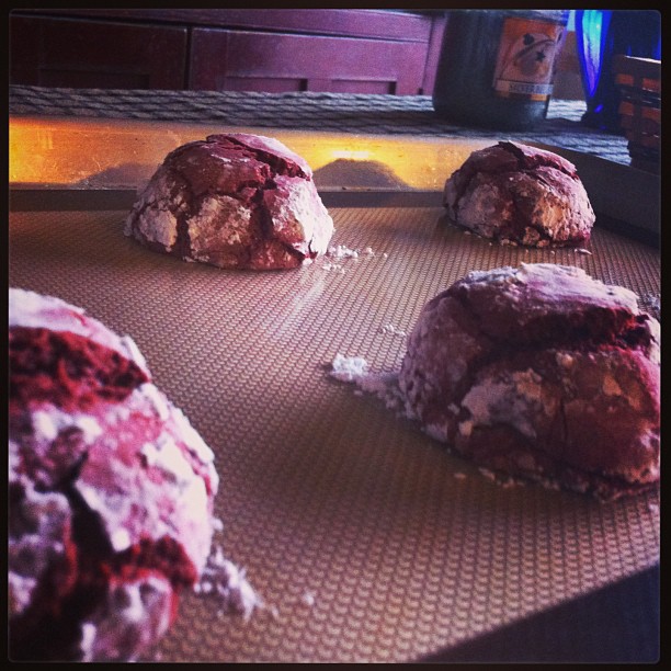 Apparently I made red velvet  crinkle Oreo-stuffed boulders. Merry Christmas to all!