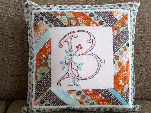 Embroidered B Pillow