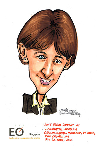 Carolyn Clarke caricature for EO Singapore