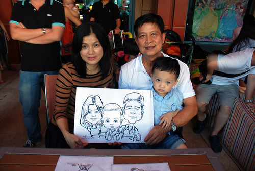 caricature live sketching for Mark Lee's daughter birthday party - 18