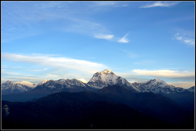 Dhaulagiri range in the morning . . .
