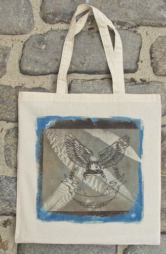 Eagle over Falling Feathers by Handmade On Peconic Bay