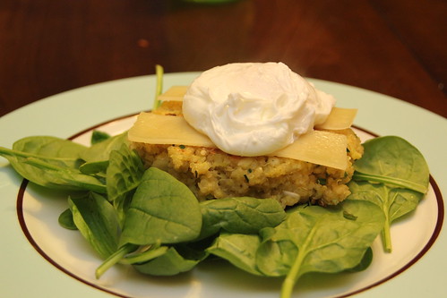 Quinoa Cakes with Poached Eggs