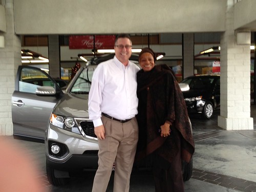 Ms. Townes with her 2013 KIA Sorento EX from JC Cummings at Kia of Fairfield. This is her sixth KIA!