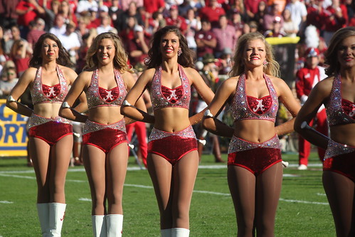 The Alabama Dance Squad at attention for the National Anthem in Tuscaloosa by Hazboy