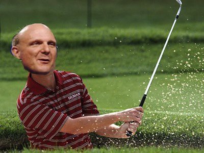 Microsoft suffers a huge quarterly loss. Ballmer retires to play golf