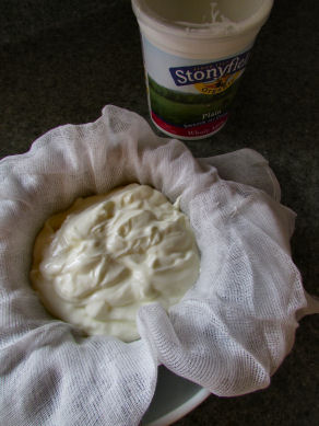 Pour Yogurt Into Cheesecloth