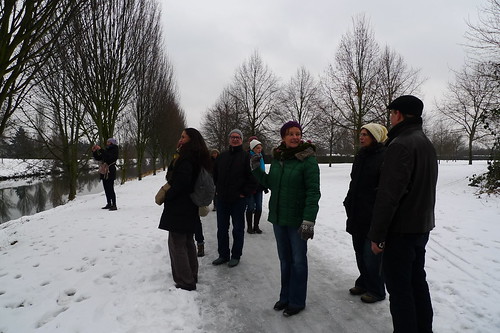 Mit FritzDeutschland bei Schnee an der Nidda. Januar 2013