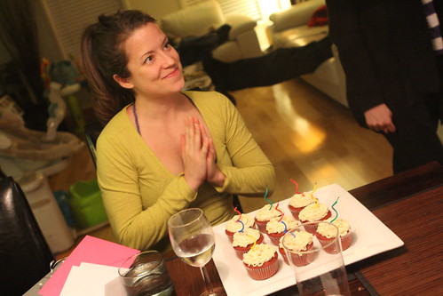 Anne-Marie with Birthday Cupcakes