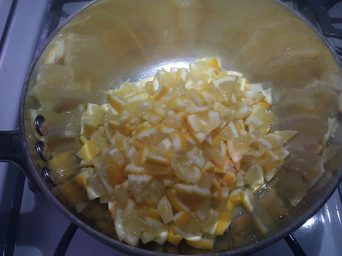 chopped lemons for marmalade