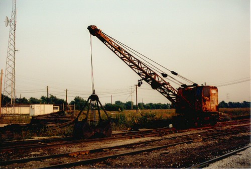 A Burro crane at the abandoned Grand Trunk Western Railroad's Elsdon Yard site.  Chicago Illinois.  September 1986. by Eddie from Chicago