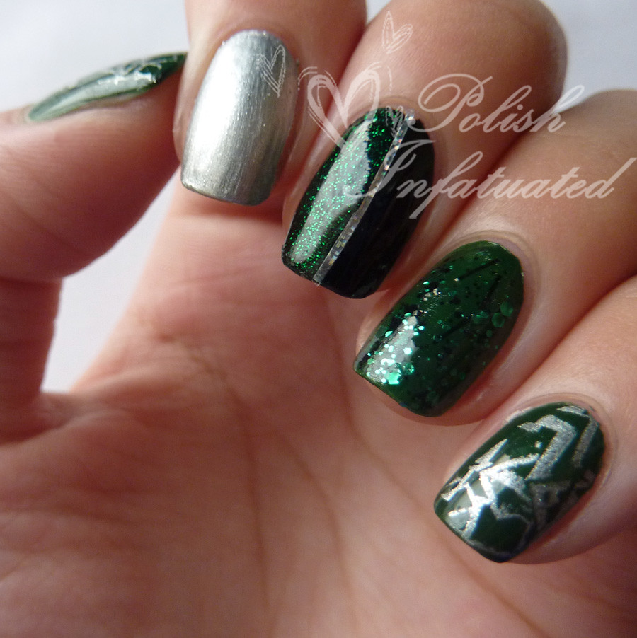 green and silver