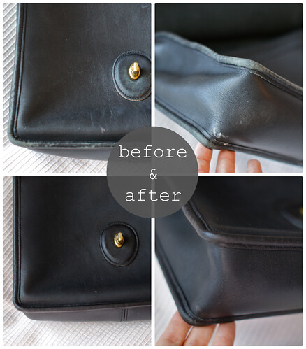 how to repair purse, fixing old leather, coach repair, leather fix up