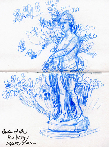 Austin sketches: Garden figure at Laguna Gloria