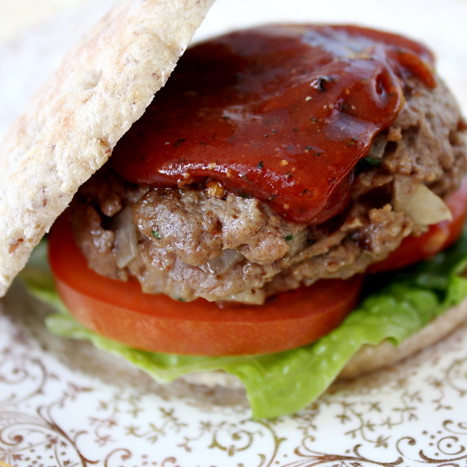 Moroccan Style Burgers w/ Spiced Ketchup