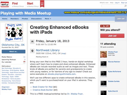 Creating Enhanced eBooks with iPads - Playing with Media Meetup (Oklahoma City, OK) - Meetup