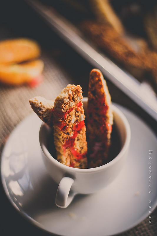 Clementine Biscotti with Pomegranate Syrup