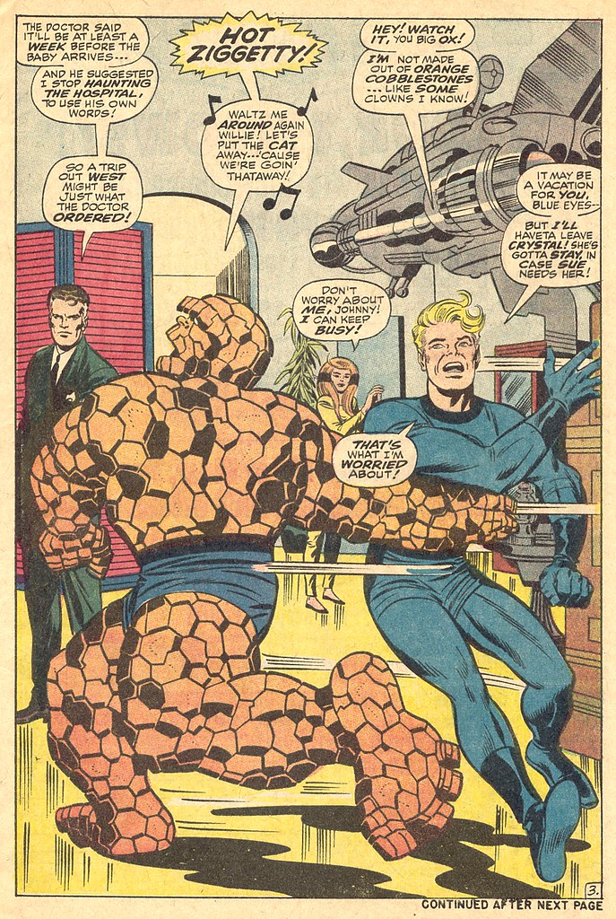 Fantastic Four 80 The Thing splash page 1968 Kirby