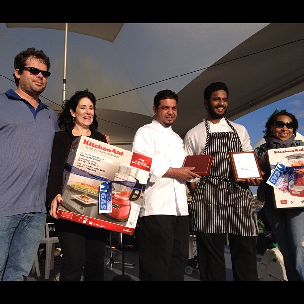 Winner and runner up from the #chefcompetition with our sponsors #Goslings and #BermudaGas and host @mizburns #cityfoodfestival #citylife #lifeinevents