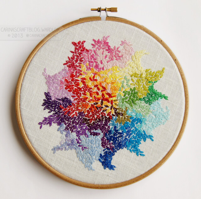 Rainbow Explosion embroidered piece