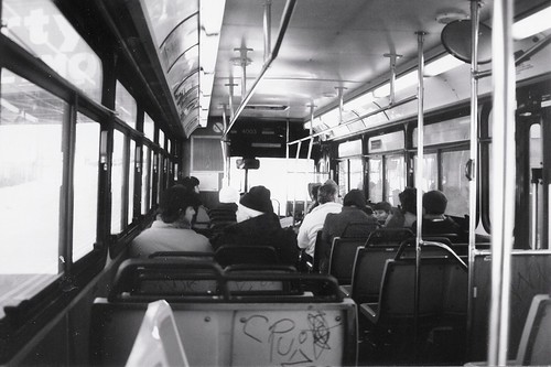 Riding onboard a Chicago Transit Authority  1985  M.A.N   40 foot  transit bus.  Chicago Illinois.  Early January 1988. by Eddie from Chicago
