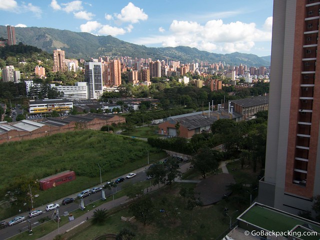 A few southeast toward the rest of Poblado. The park can be seen at the bottom, in the foreground