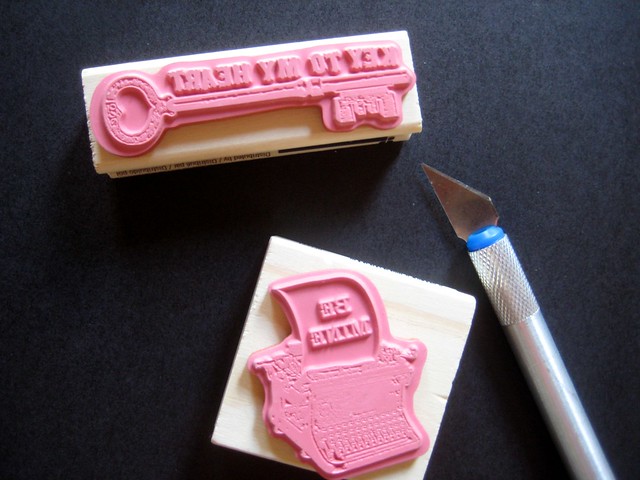 January 2Typewriter and key rubber stamps