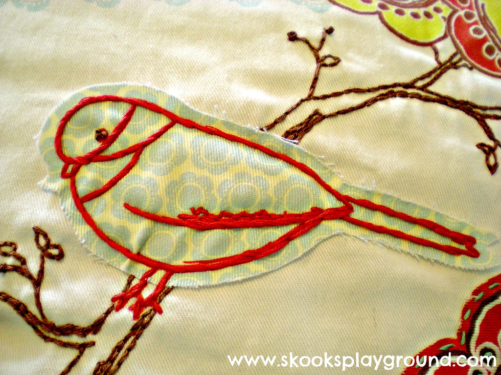 Bird Embroidery Detail