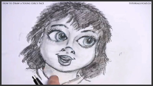 learn how to draw a young girls face 027