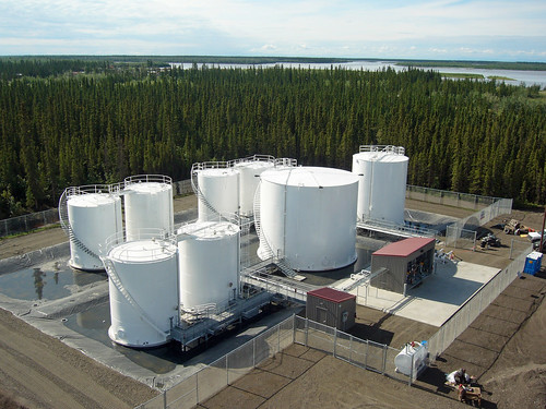 The relocated tank farm on a higher and drier site, away from the river’s edge. Photo courtesy Crowley Petroleum Distribution.