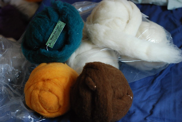 Polypay wool roving in natural and dyed colors from Etsy