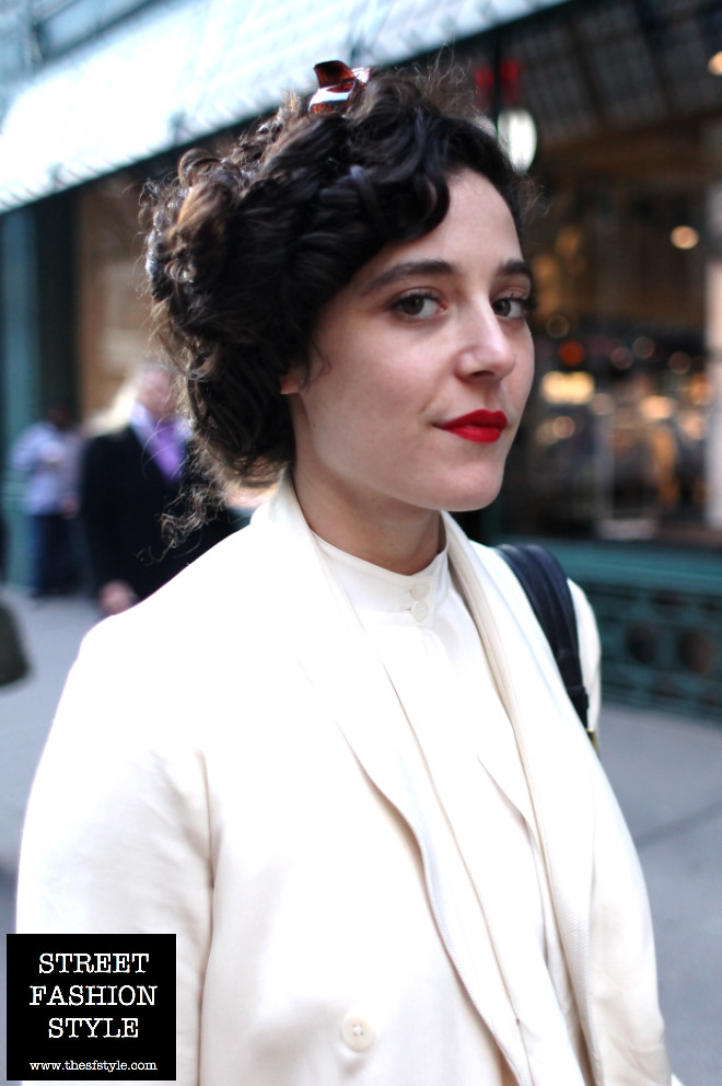 red lipstick, asymmetrical, blouse, new york fashion blog, street fashion style, The SF Style, 