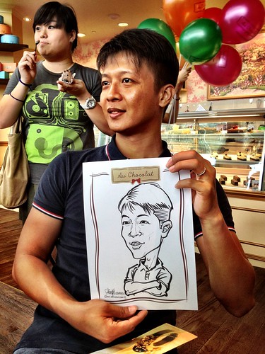 caricature live sketching for Au Chocolat Opening - Day 2 - 2