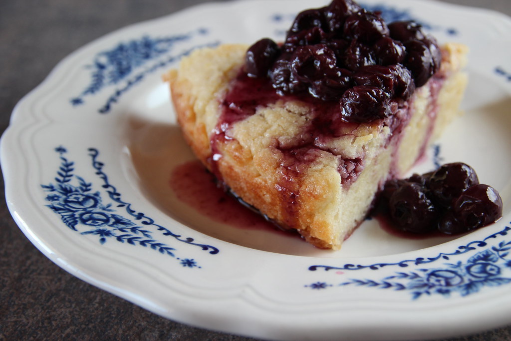 Yogurt Cake with Blueberry Compote