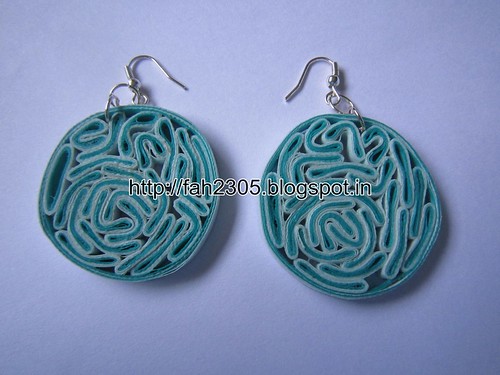 Handmade Jewelry - Paper Quilling Disk Earrings (Bacteria Style) (5) by fah2305