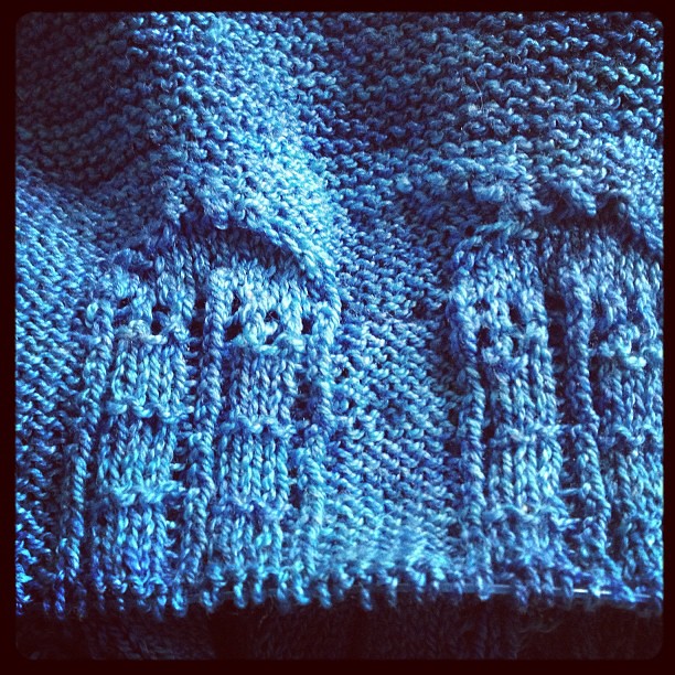 Just one more row left on my TARDISes (TARDI?) ...and then to find a border for the shawl. Suggestions?