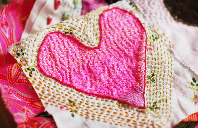 Kantha Heart by Hanna Andersson #embroidery #broderi
