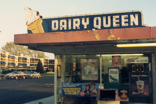 The old seasonal Dairy Queen on South Kedzie Avenue near West 85th Street. (Gone)  Evergreen Park Illinois.  May 1989. by Eddie from Chicago