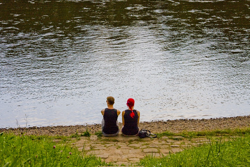 Funky couple on the river bank