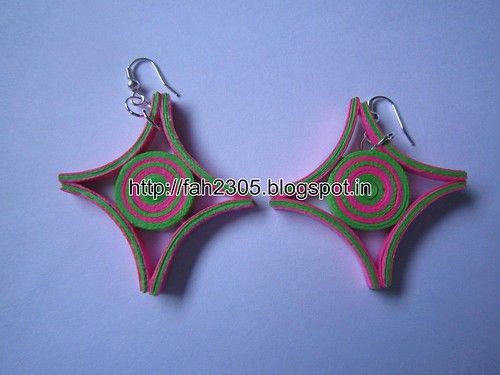 Handmade Jewelry - Paper Quilling Earrings (Square Cut) (4) by fah2305