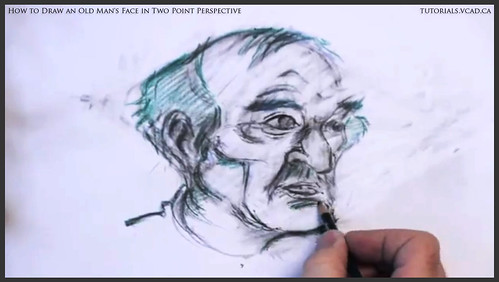 learn how to draw an old man's face in two point perspective 031