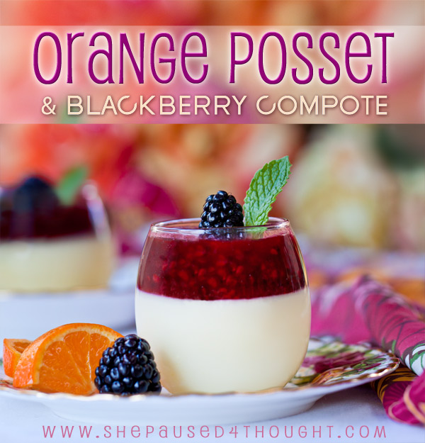 Orange Posset & Blackberry Compote by Cathy nelson arkle