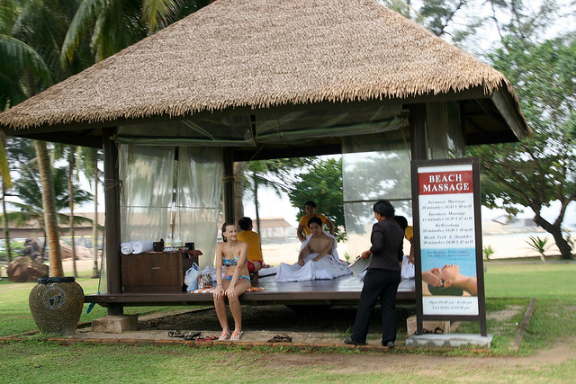 Massage pavilion by the beach