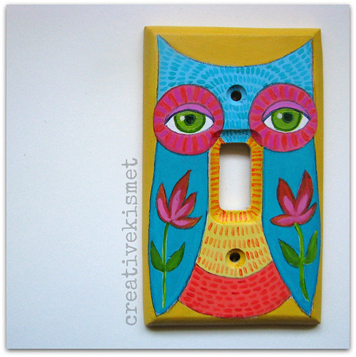 custom owl light switch plate