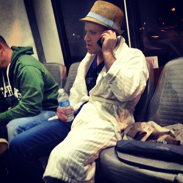 This #douchebag wore his robe to the airport