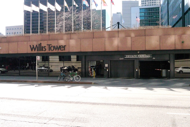 Bike valet at Willis Tower