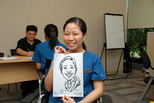 caricature live sketching for Khoo Teck Puat Hospital, Nurses' Day - 1