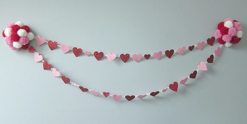 Pom-Poms and Hearts Garland