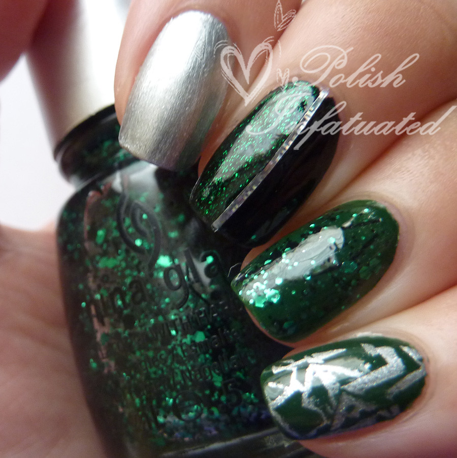 green and silver