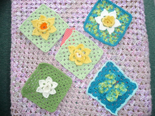Squares for SIBOL. Daffodil Challenge and Butterfly Challenge. Thank you!